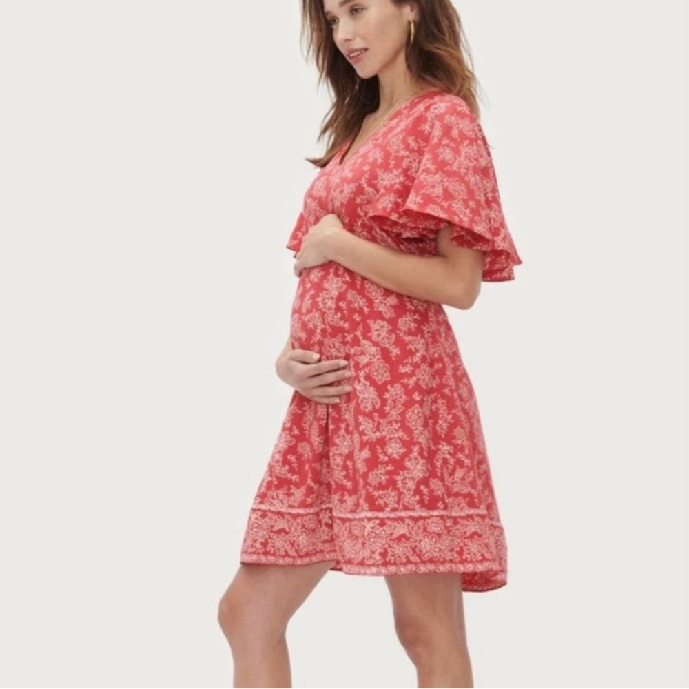 NWT Hatch Red Floral Maternity Dress - SIZE 14/16 (hatch size 4)